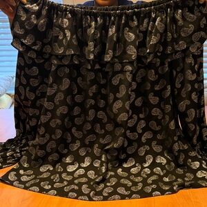 Michael Kors Black and White Paisley Blouse